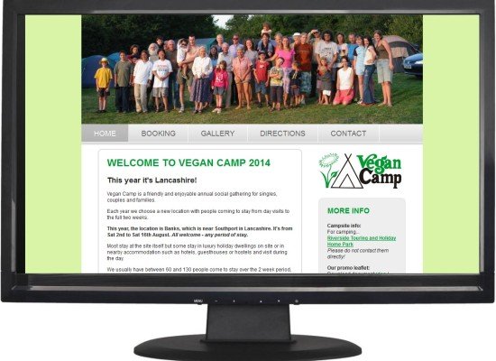 UK website design Huddersfield - Vegan Camp