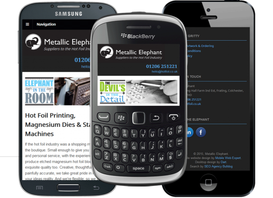 Mobile web design - Metallic Elephant